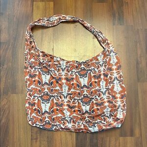 Orange and White Patterned Women's Bag